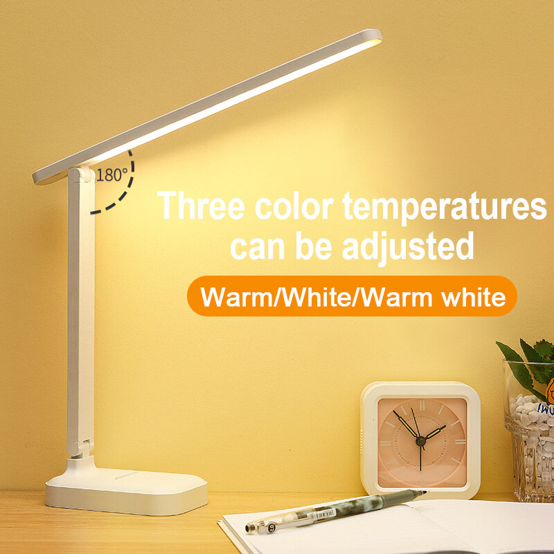 OOKAS Desk lamp Chargeable Lamp 3 Color Stepless Dimmable table Desk Touch Foldable Table Lamp Bedside Reading Eye Protection Night Light USB Chargeable desk lamp table lamp study lamp desk lamp