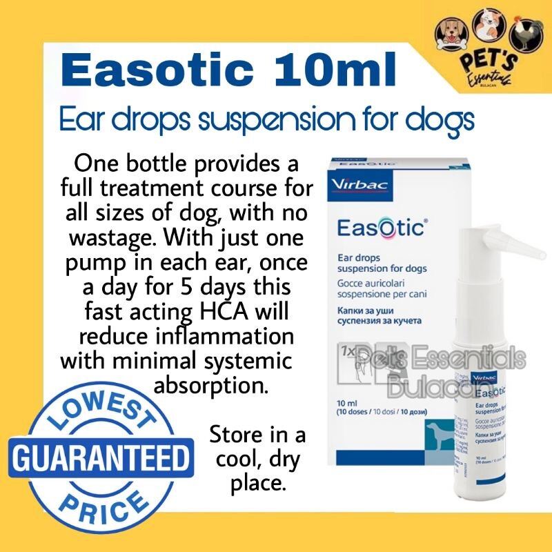 Easotic 10ml Ear drops suspension for dogs | Lazada PH