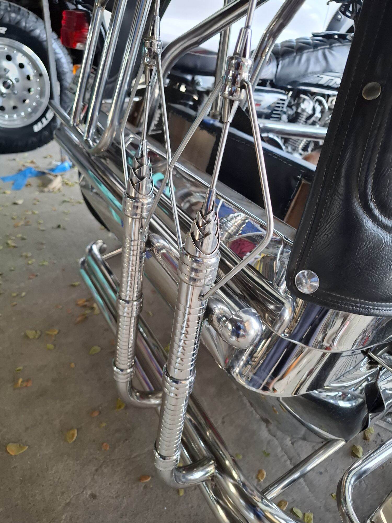 sidecar back antena, sidecar stainless long antena, trycicle