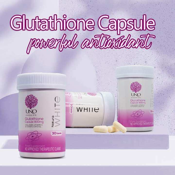glutathione capsule uno Capsules Natura White Glutathione Premier (1 Bottle) 100% Original UNO Products. Powerful antioxidant. 30 capsules. No approved therapeutic claim Tone care