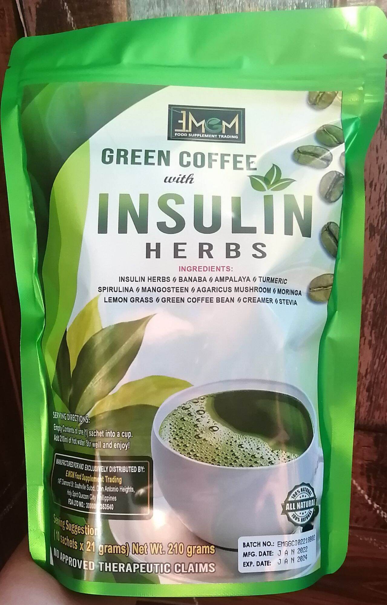 Green Coffee with Insulin herbs Lazada PH