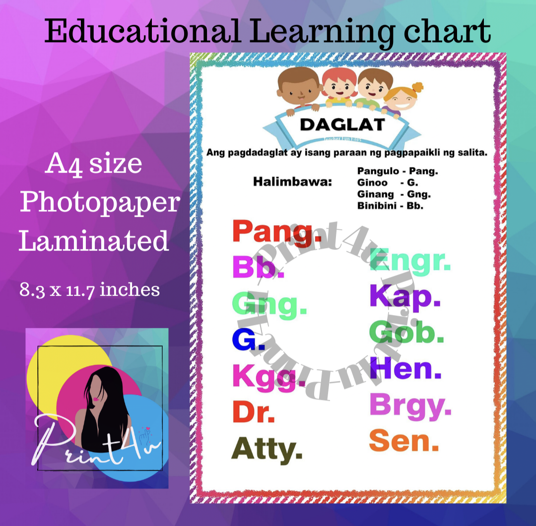 Daglat Reading Materials Tagalog Laminated Lazada PH