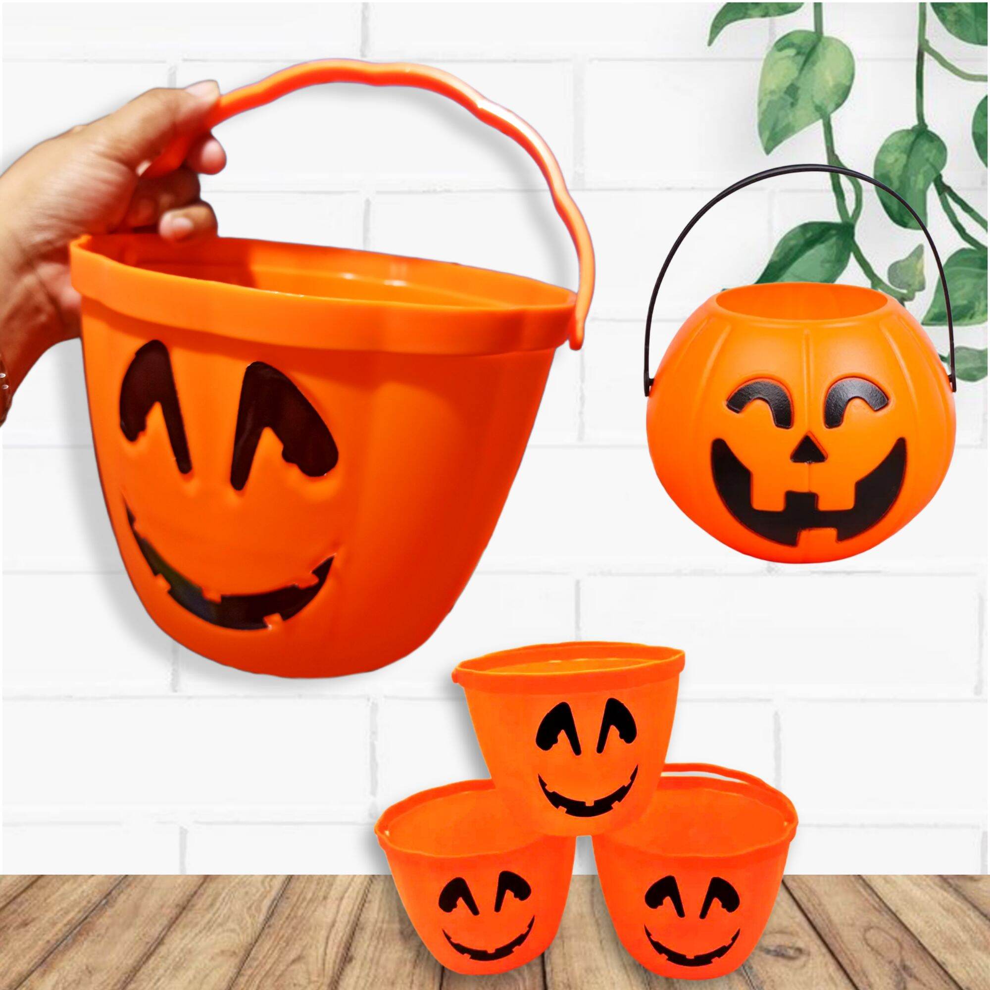 Product photo of Pumpkin trick-or-treat bucket, 20 cm from its Lazada listing