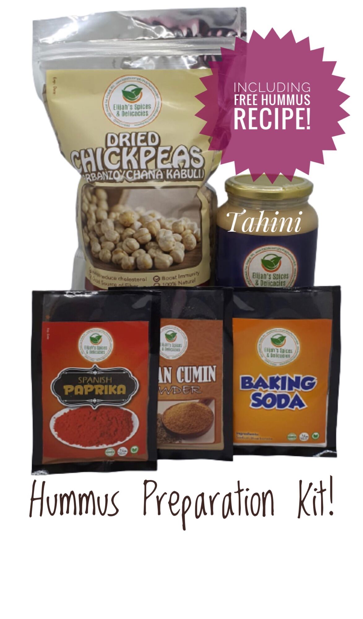 Hummus Preparation Kit! (For making Delicious Hummus at Home) with Free