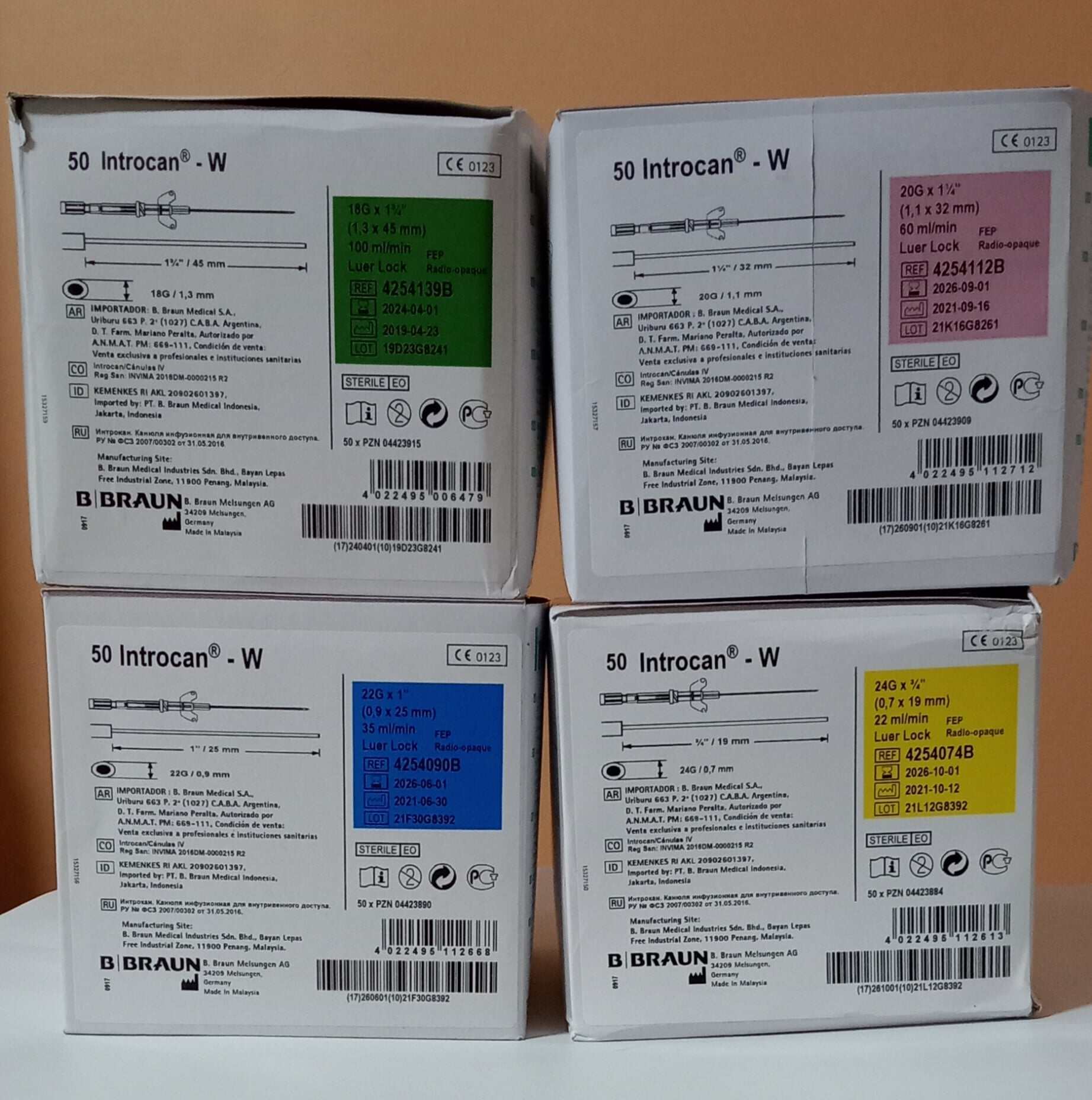 INTROCAN W 50pcs per Box (G18/G20/G22/G24)