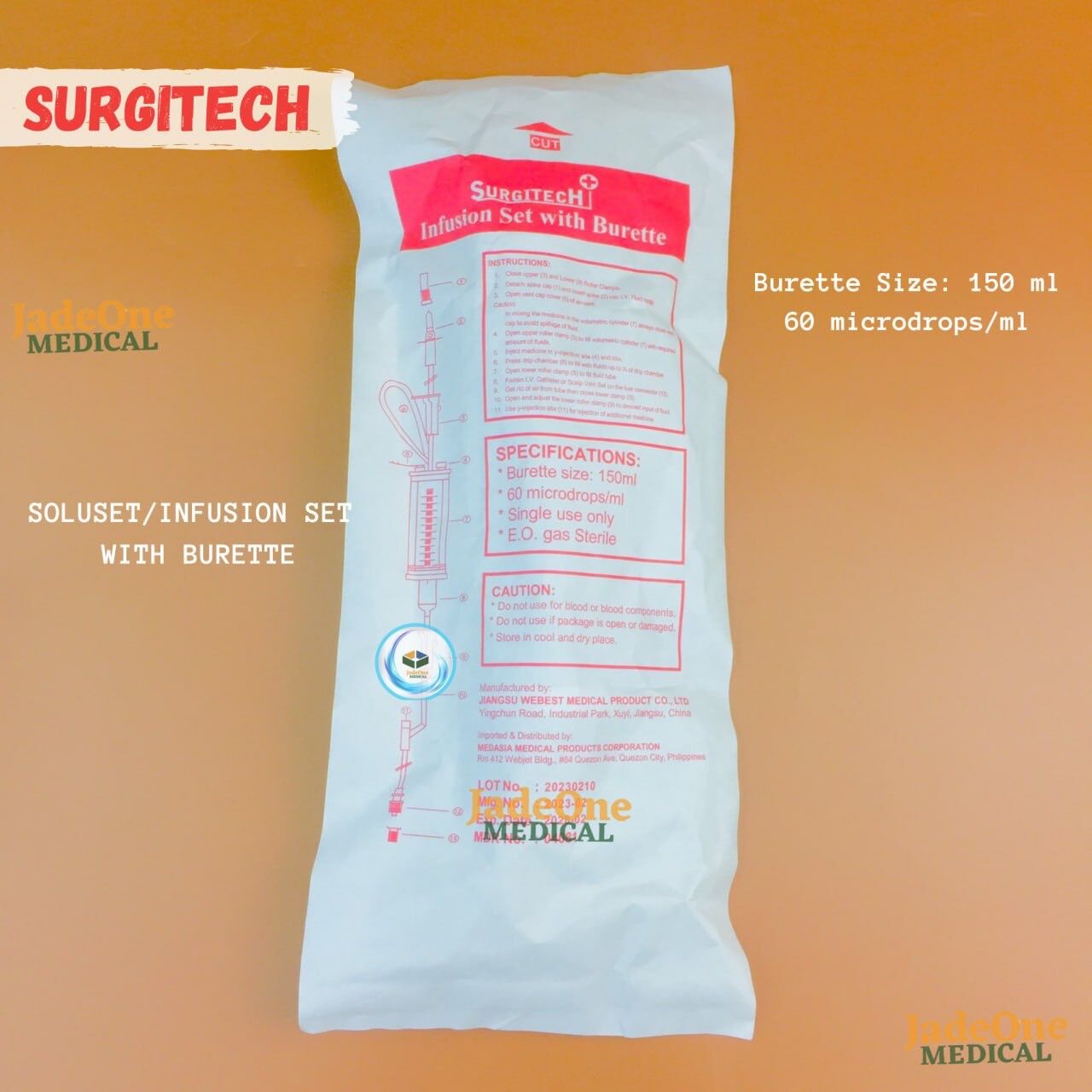 SURGITECH Soluset / Infusion Set with Burette | Lazada PH