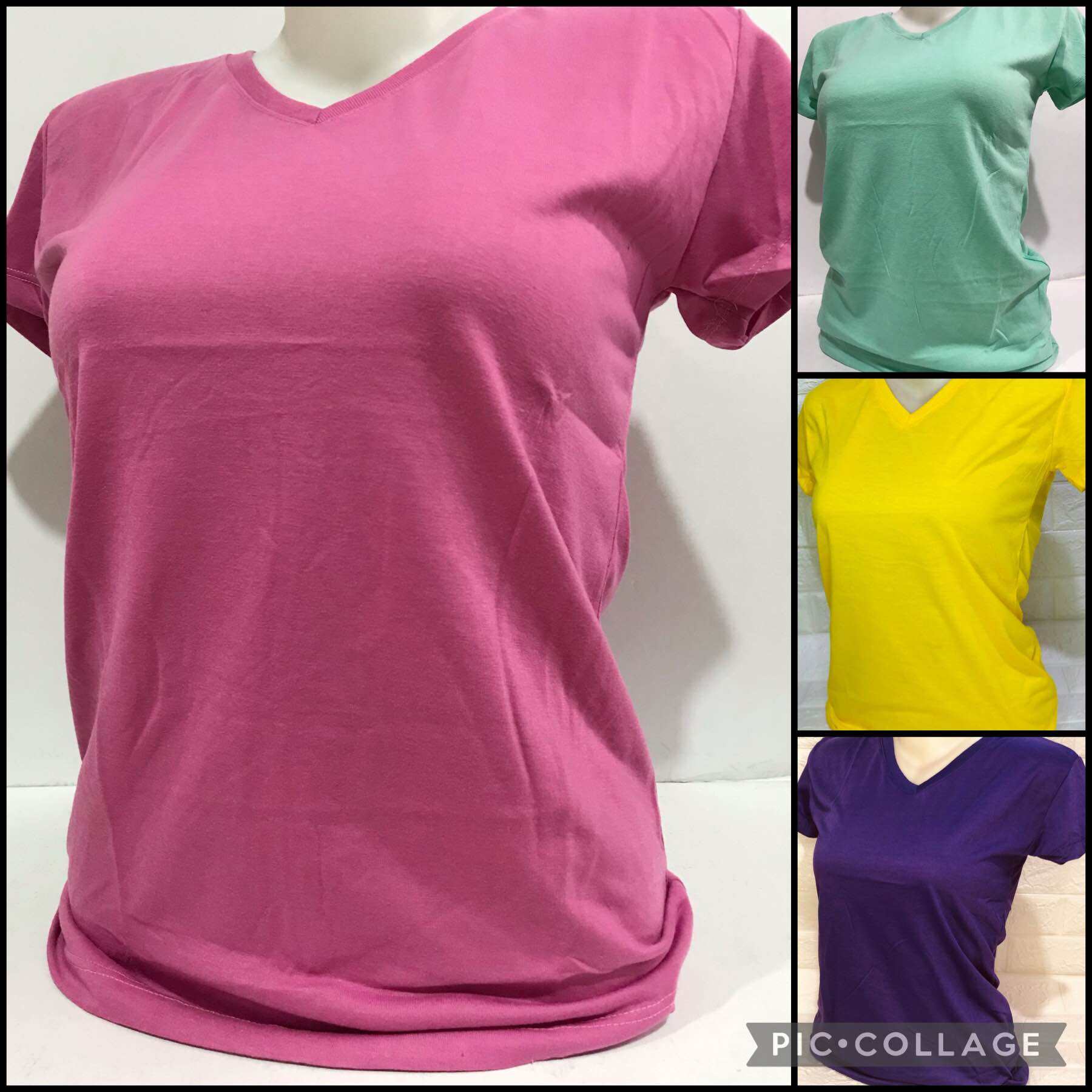 Ladies Plain Vneck tee shirt