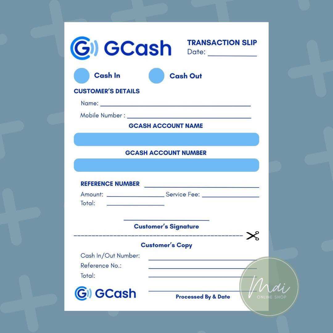 GCash Transaction Slip Note Pad 50 Sheets A6 Size