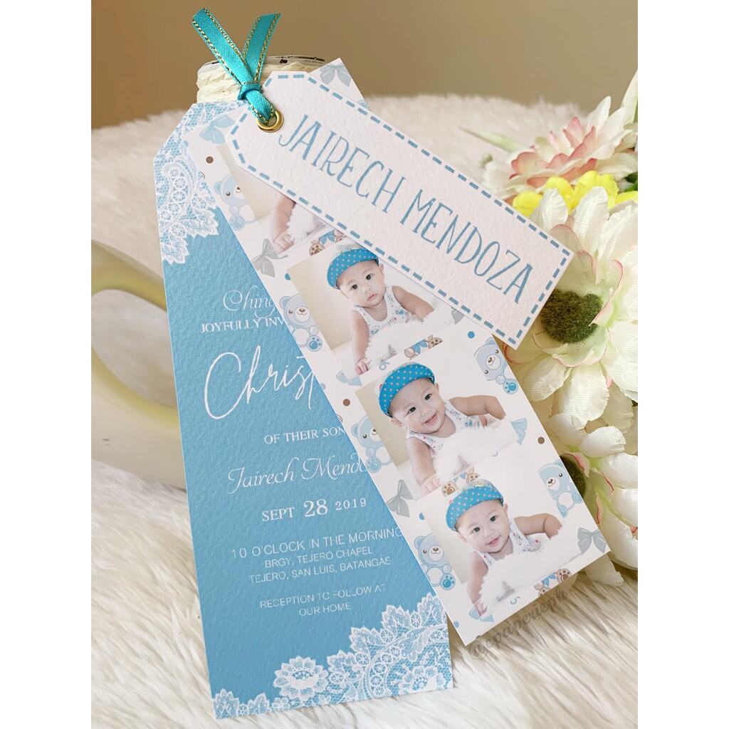 Photo Ticket Style Invitation ( Baptism Christening birthday) Lazada PH