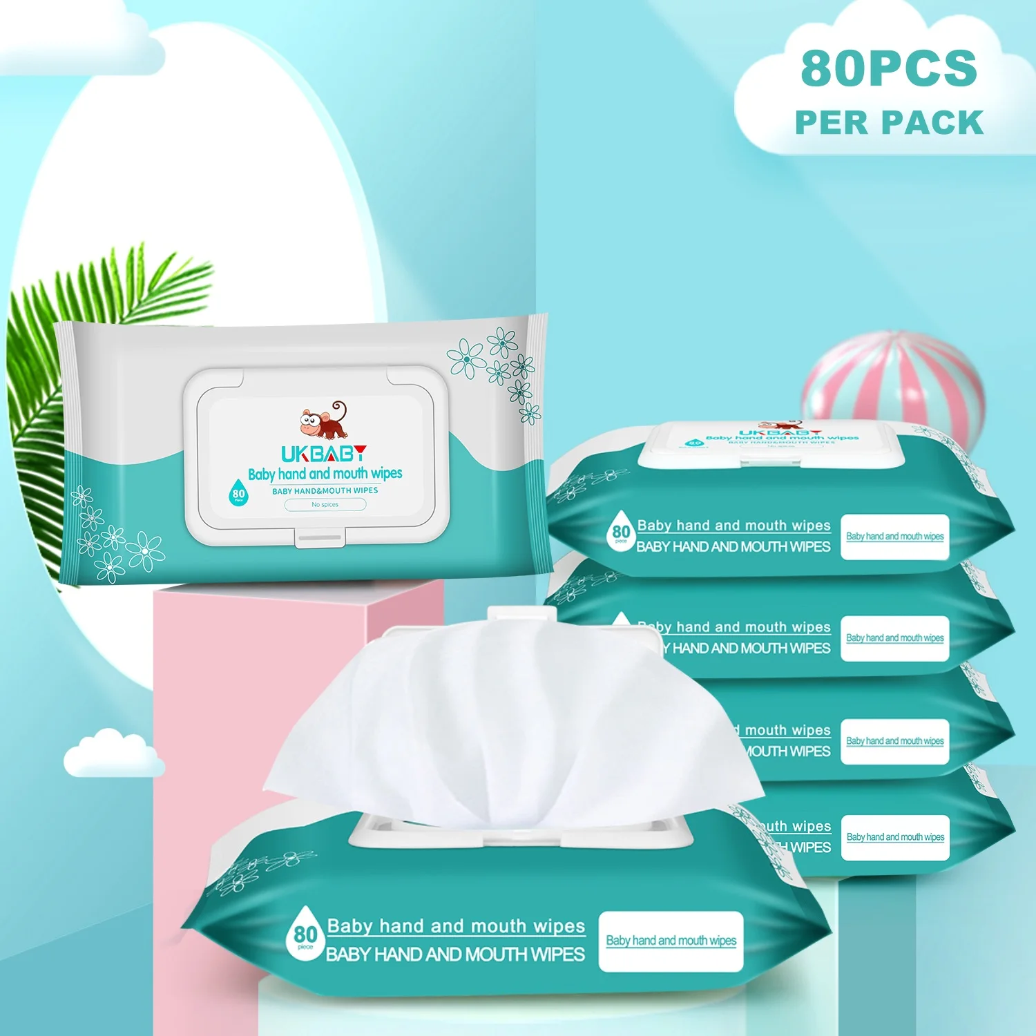 UKBABY Baby WIPES 80pcs per pack Non-Alcohol-wetwipes