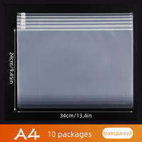 10PCS A4A5A6 Exam Mesh Zipper Bag Student Office Simple Large Capacity Transparent Document Bags
