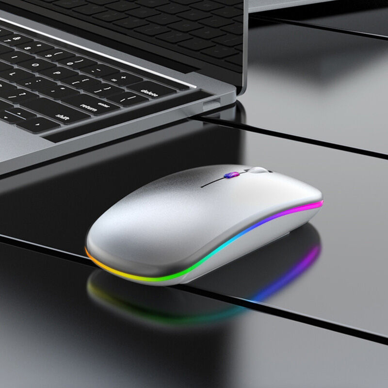 Wireless Bluetooth Mouse Gaming Rechargeable Laptop Mouse With LED ...