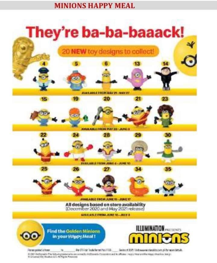 mcdonald's minions toys 2021