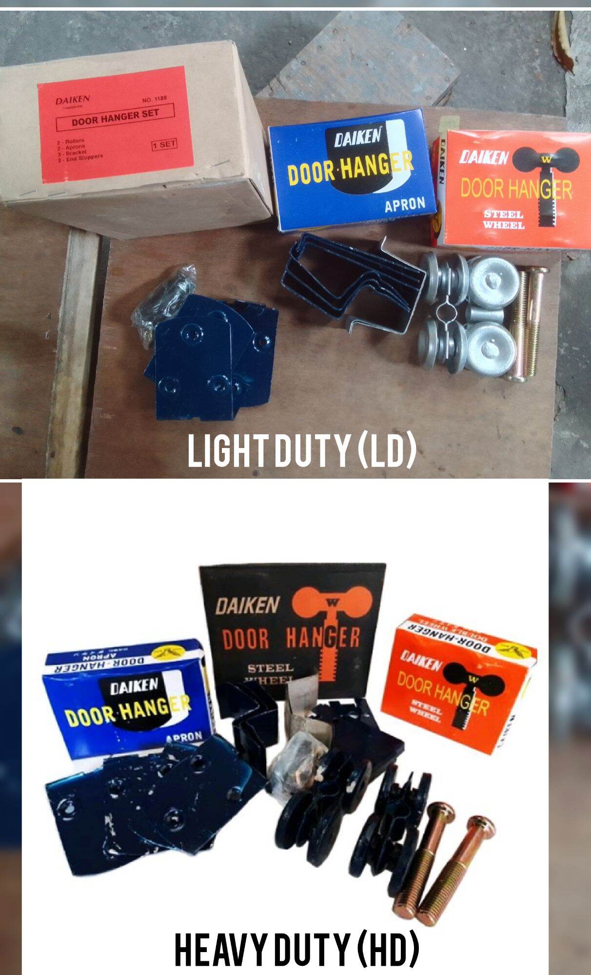 DAIKEN SLIDING DOOR HANGER STEEL WHEELS SET LIGHT DUTY