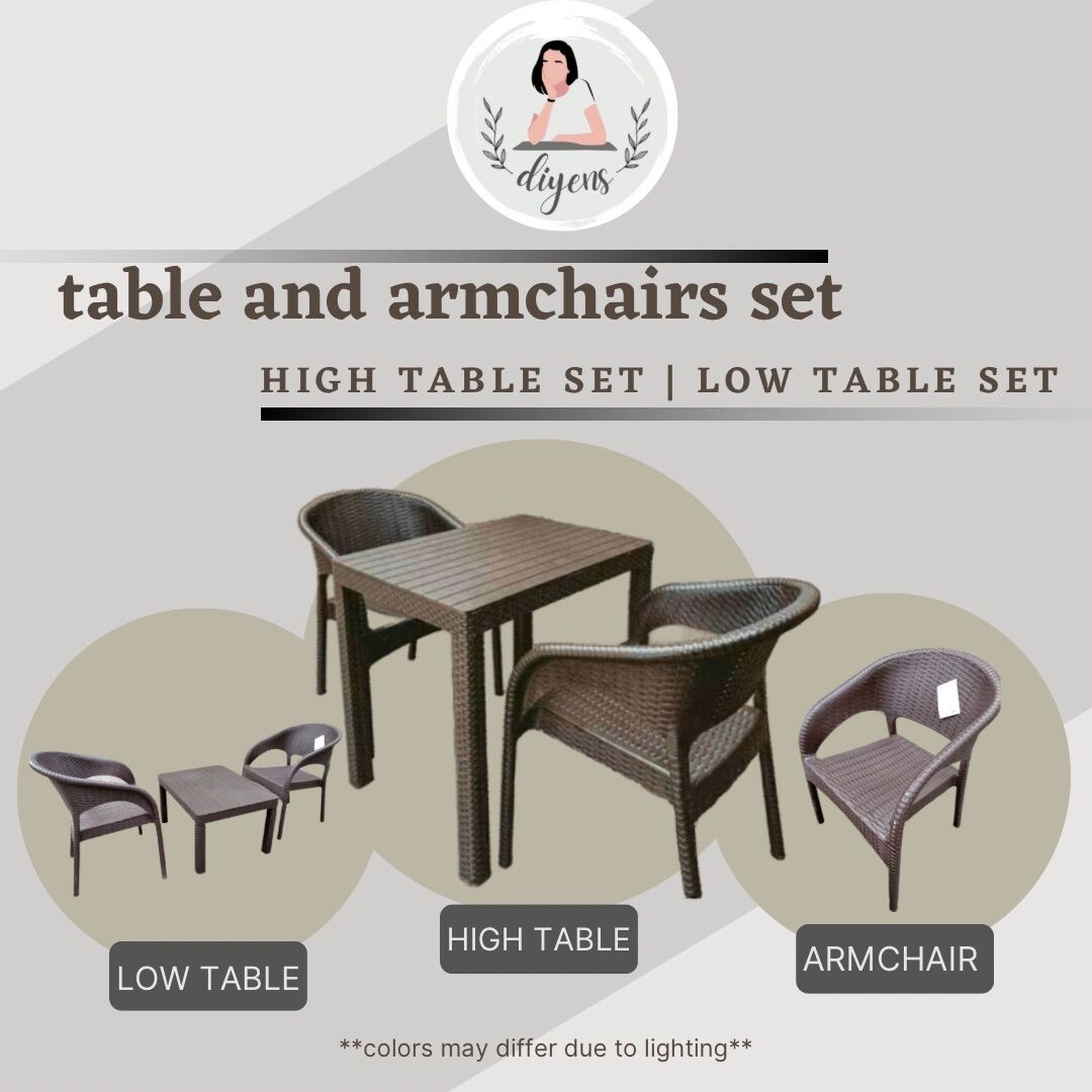 Coffee Table and Armchairs Set High Low Table and Armchairs Set 2