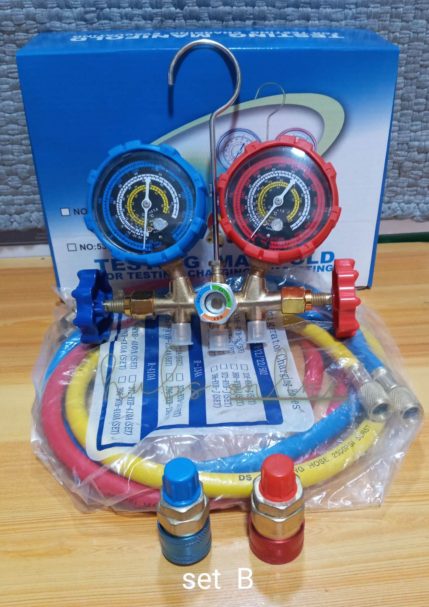 Manifold Gauge New Design Class 1.6 dial Gauges Set with R134a Coupler Connector Set Lazada PH