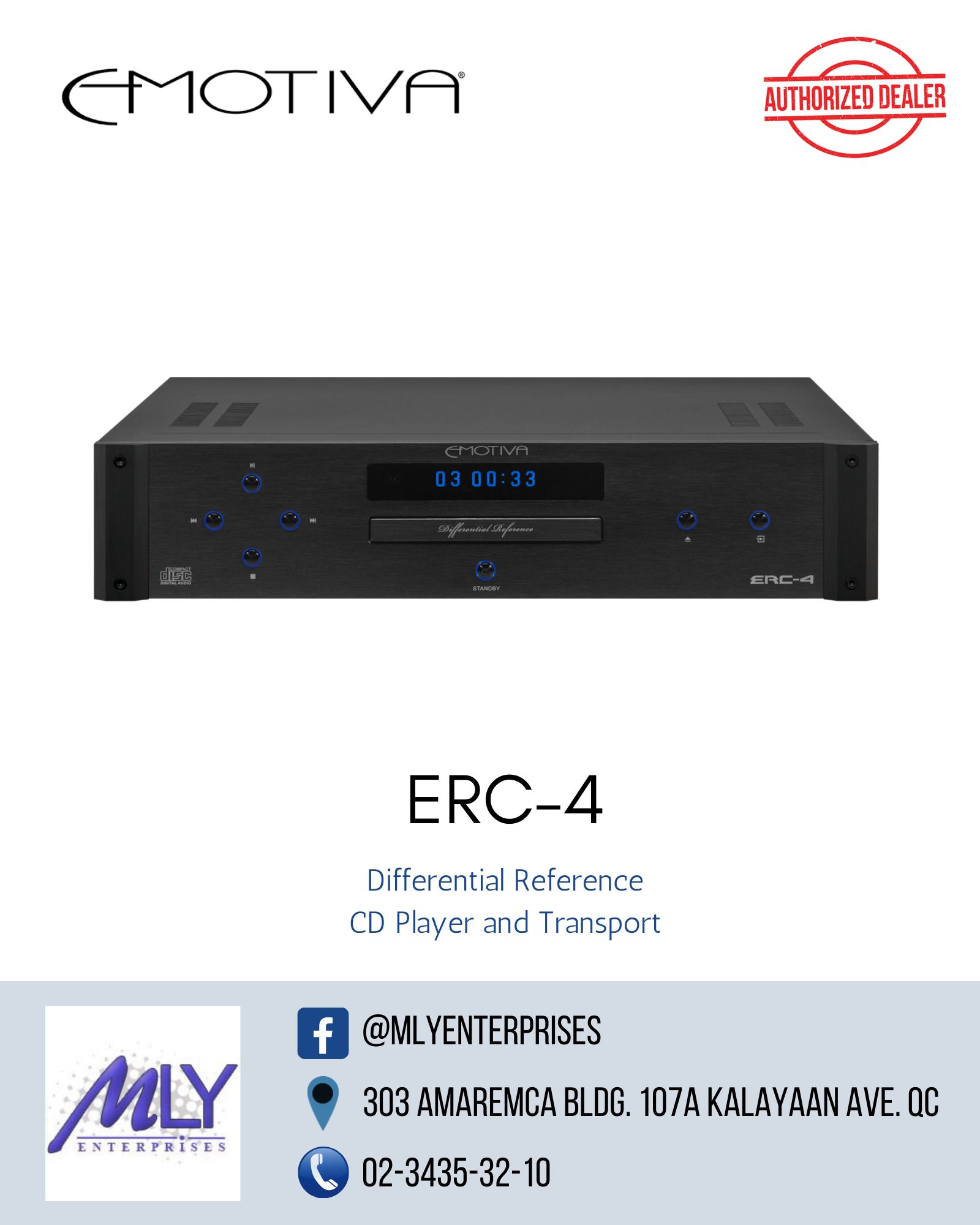 ERC-4 Differential Reference CD Player and Transport – Emotiva Audio  Corporation