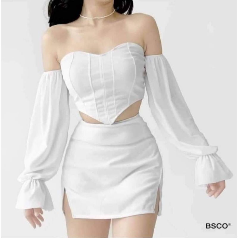 AMARA CORSET - YELLOW & GREY PATTERN