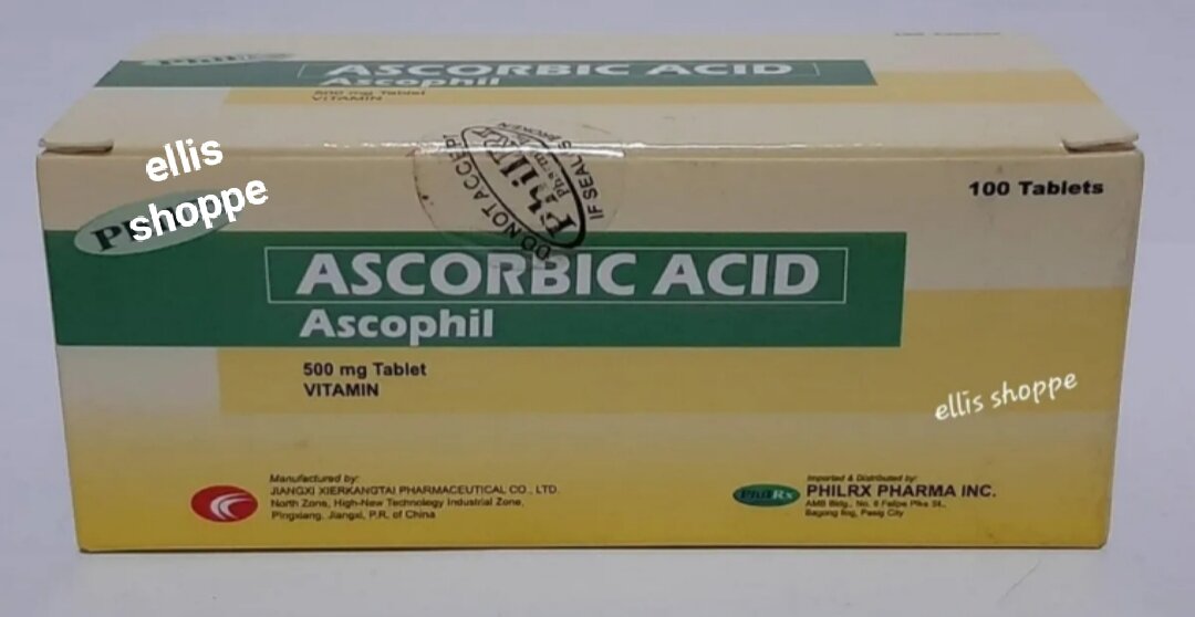 Ascophil 500mg Ascorbic Acid Vitamin C Box of 100 Tablets