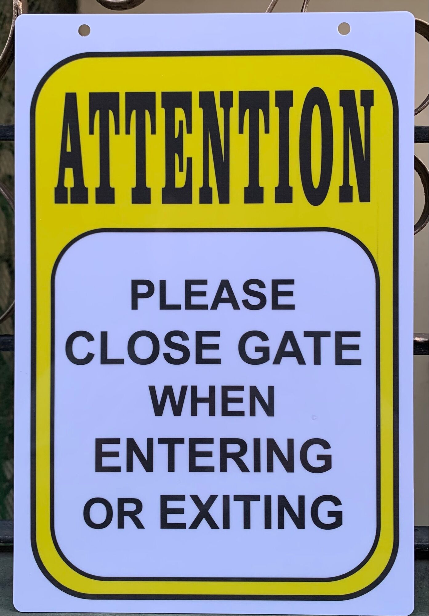 Please Close Gate Upon Entering And Exiting – Aluminum Metal Sign, Multiple Sizes, SNW20