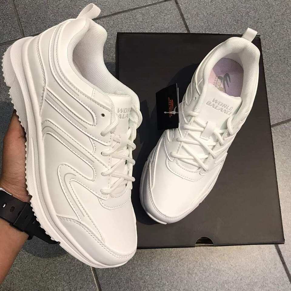 World balance white sales sneakers