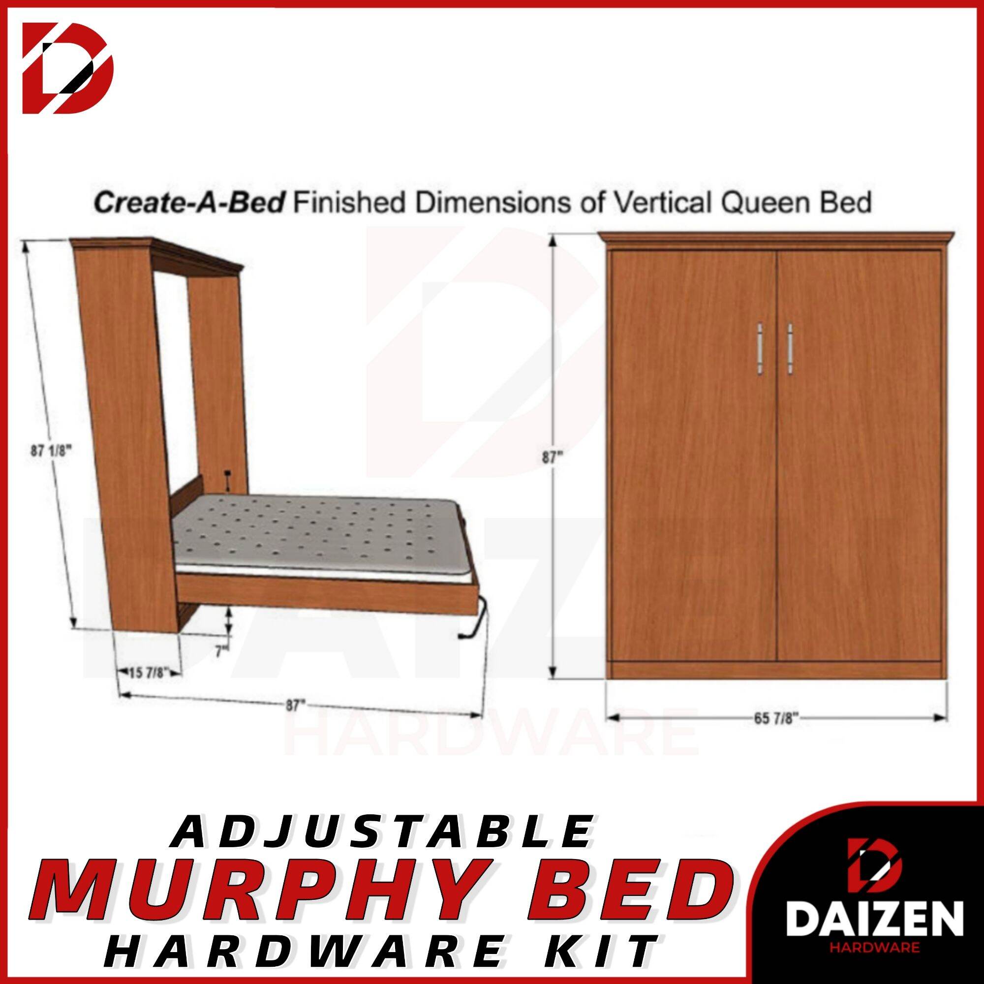 Adjustable Murphy Bed Hardware Kit, Murphy Bed Mechanism. 