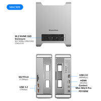 Blueendless | Blueendless SSD Docking for 2024 MAC Mini M4/M4 Pro Stand with M.2 NVMe SSD Enclosure 4K/60HZ HDMI-Com SD4.0 TF4.0 10Gbps C HUB