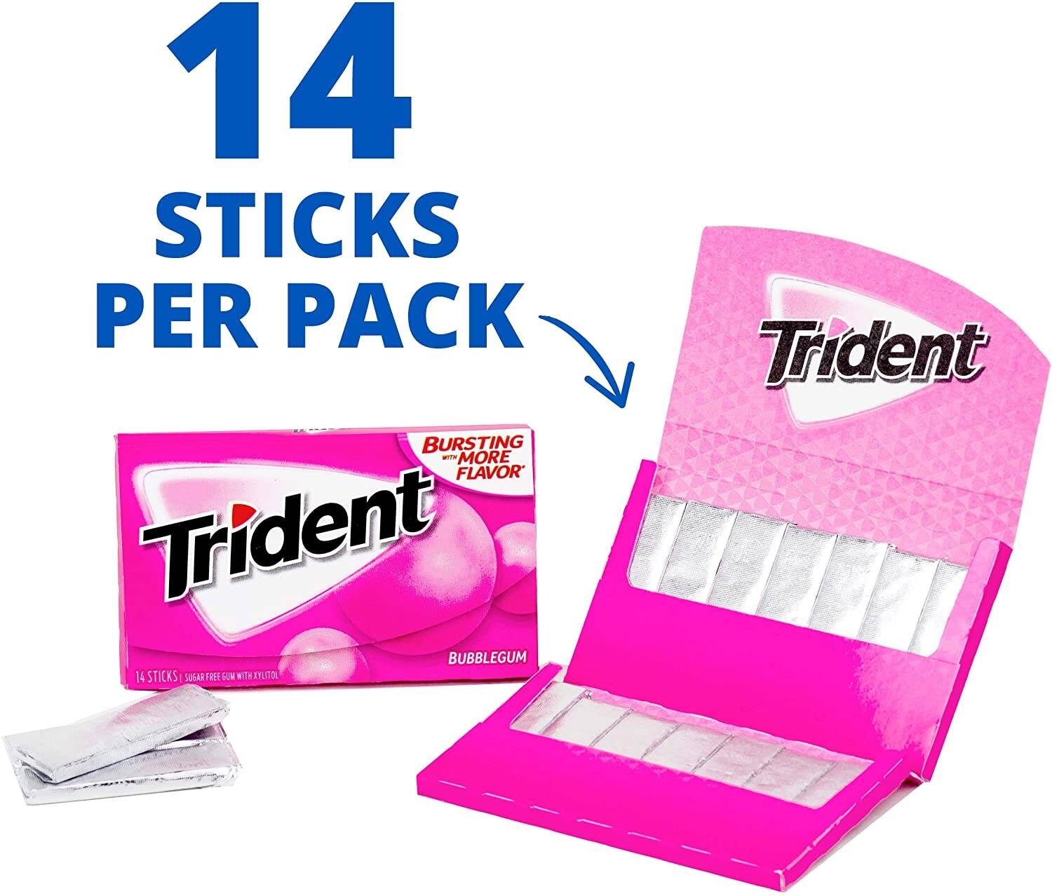 US Import Trident Trident Xylitol Sugar Free Gum Bubble Gum Chews More