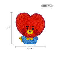 LINE FRIENDS | BT21 Embroidered Cloth Patch for Cute Animals Cloth Label for Shoes Hats Clothing Accessories Embroidered Stickers