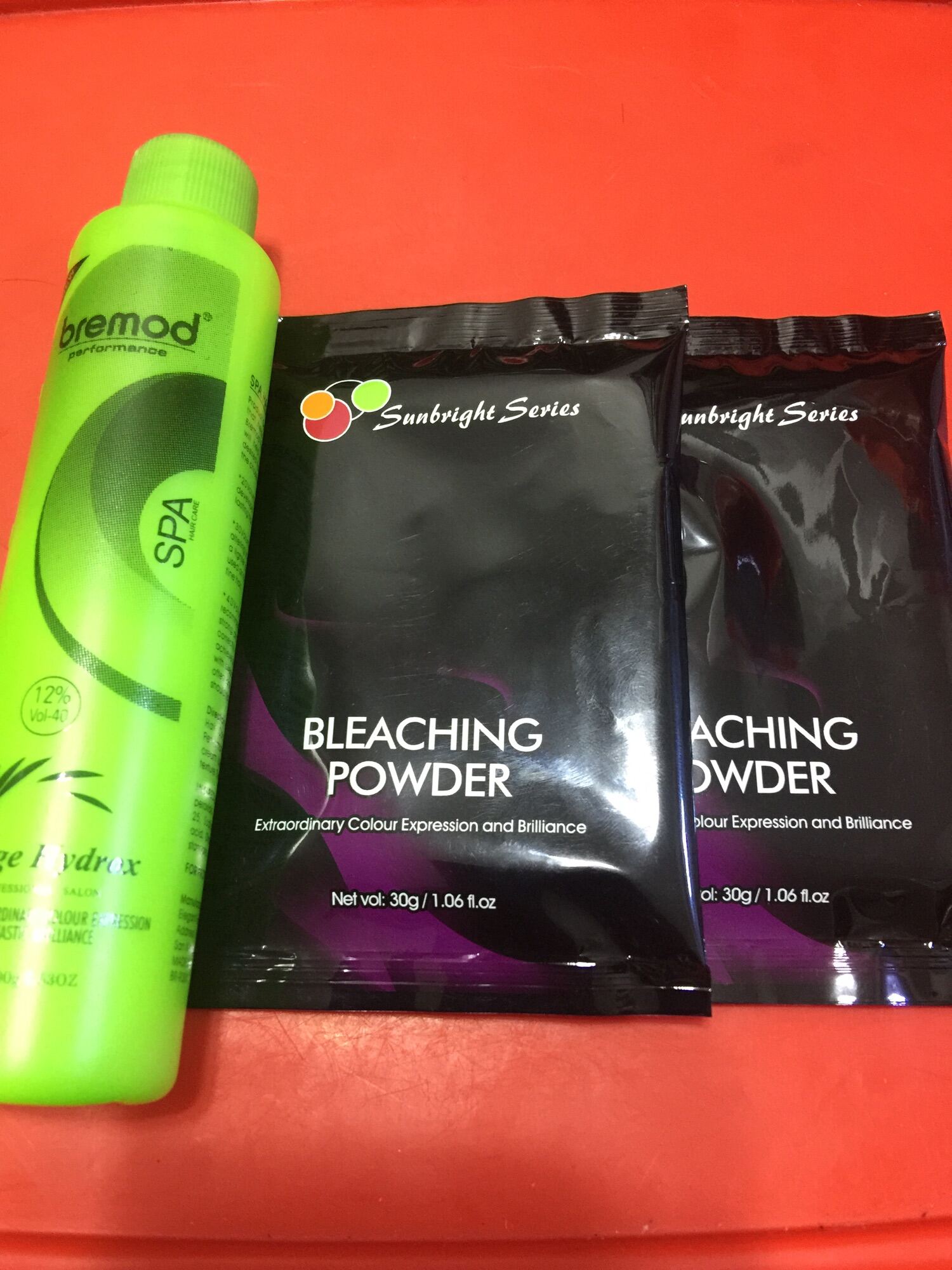 Sunbright bleaching powder 25g and bremod oxidizer 100 ml Lazada PH