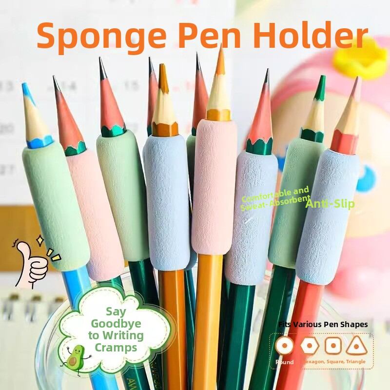 New Pencil Sponge Grip Neutral Pen Sponge Soft Cover Grip Anti-blister Anti-wear Hand Soft Anti-slip Sweat Absorbent