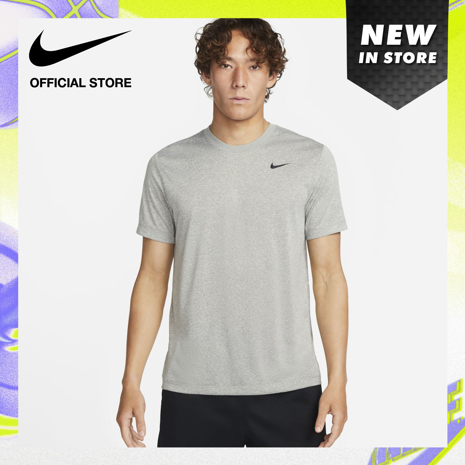 Nike Men's Dri-Fit Fitness T-Shirt - Tumbled Grey