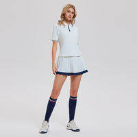 COSLEAF | Youthful College Style Tennis Outfit Breathable Polo Shirt Anti-exposure Pleated Skirt Sports Set