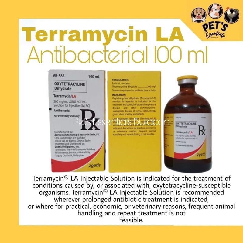 TERRAMYCIN/LA 100ML Antibacterial Respiratory Disease Control | Lazada PH