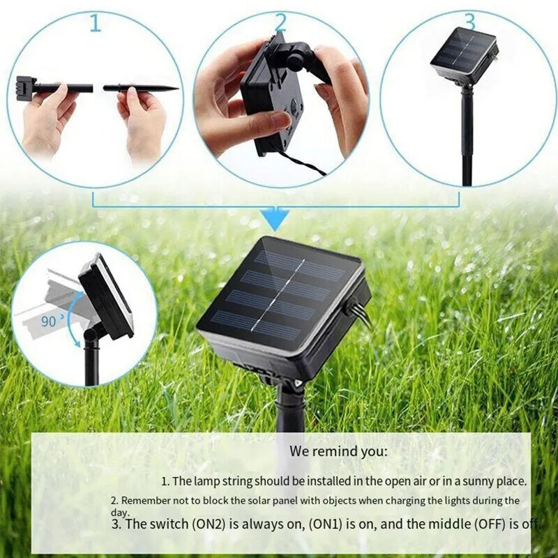 LED String Light Solar Fairy Lights 5m 20LED Warm Light Waterproof Outdoor Garden Wedding Decoration Christmas Lamp Box Packed. 