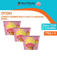Otoki Cheesy Ramen Spicy Chili & Cheddar Bowl 110G (Pack of 3)