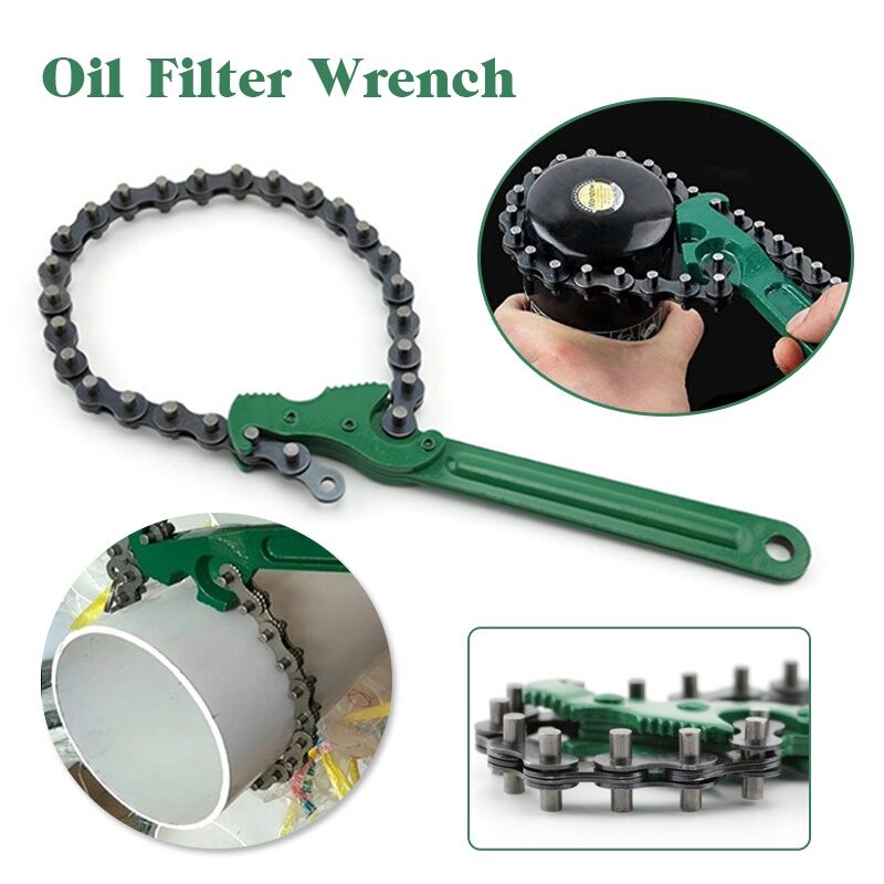 HEAVY DUTY RACHETING CHAIN WRENCH OIL FILTER TOOL PIPE FITTING TOOLS