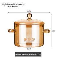 KuaKe | Home Use Double-ear Borosilicate Glass Soup Pot Transparent Stove Top Electric Hob Heat Resistant