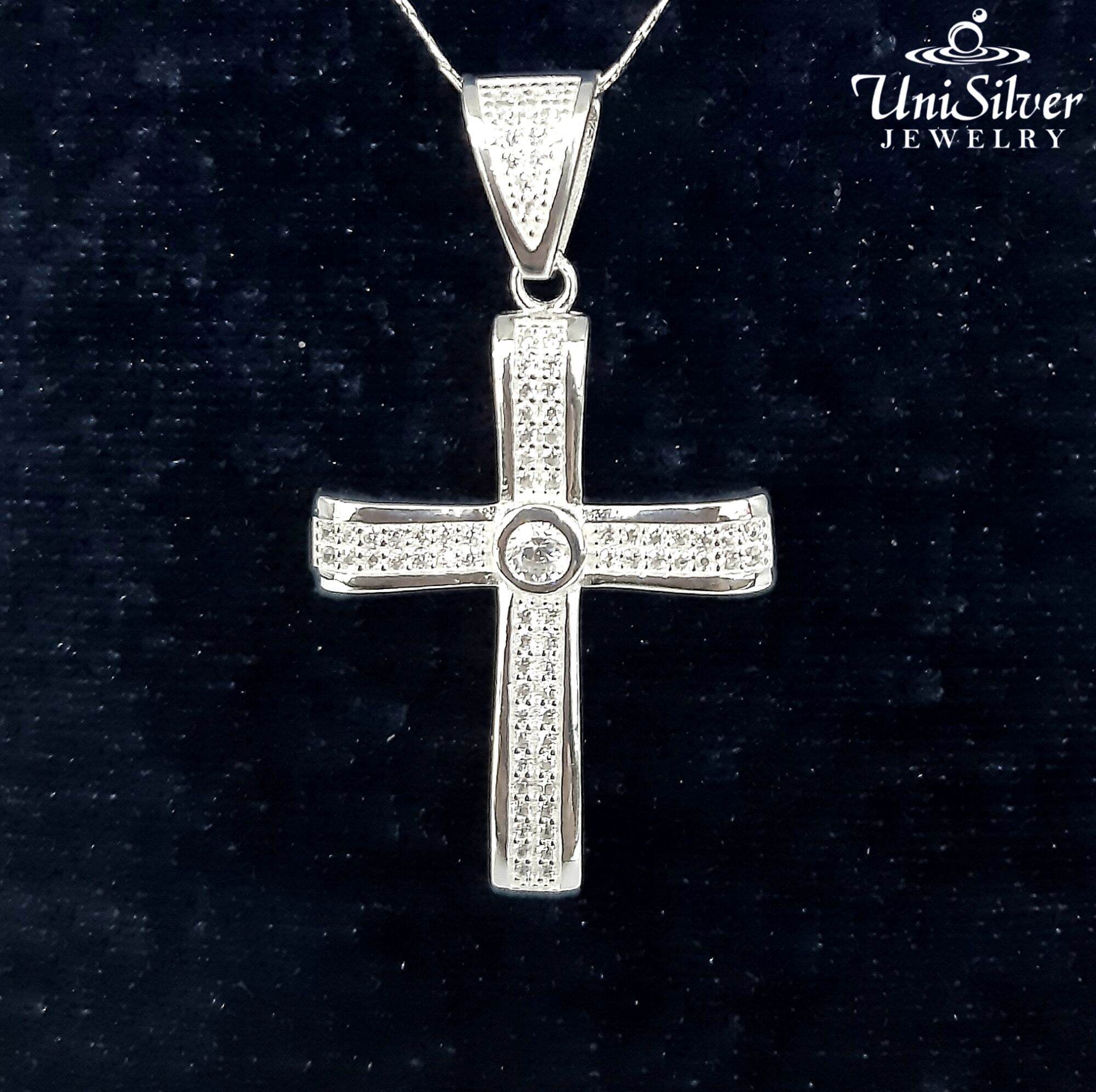 Unisilver necklace with cross pendant clearance price