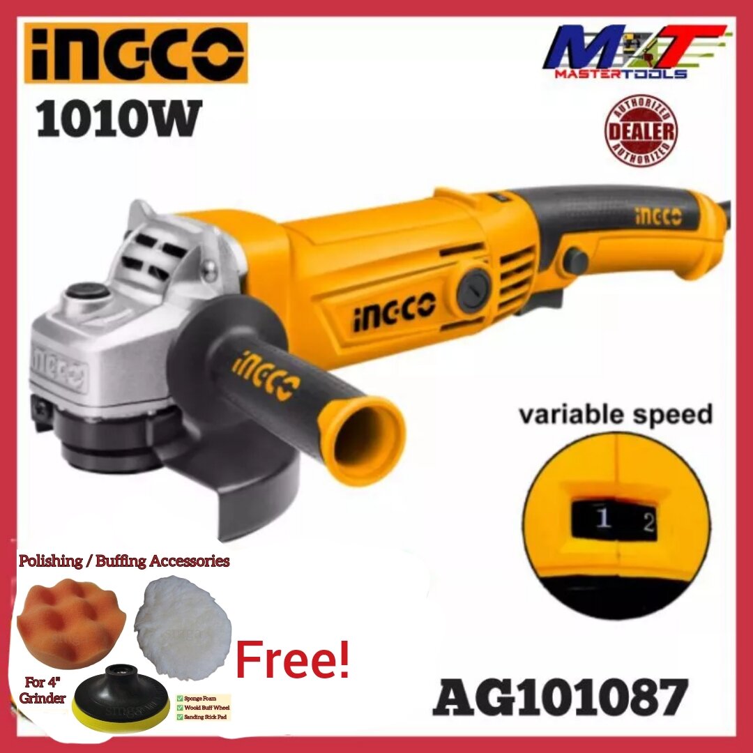 Ingco Angle Grinder 1010W AG101087 ▪️ FREE POLISHING SET