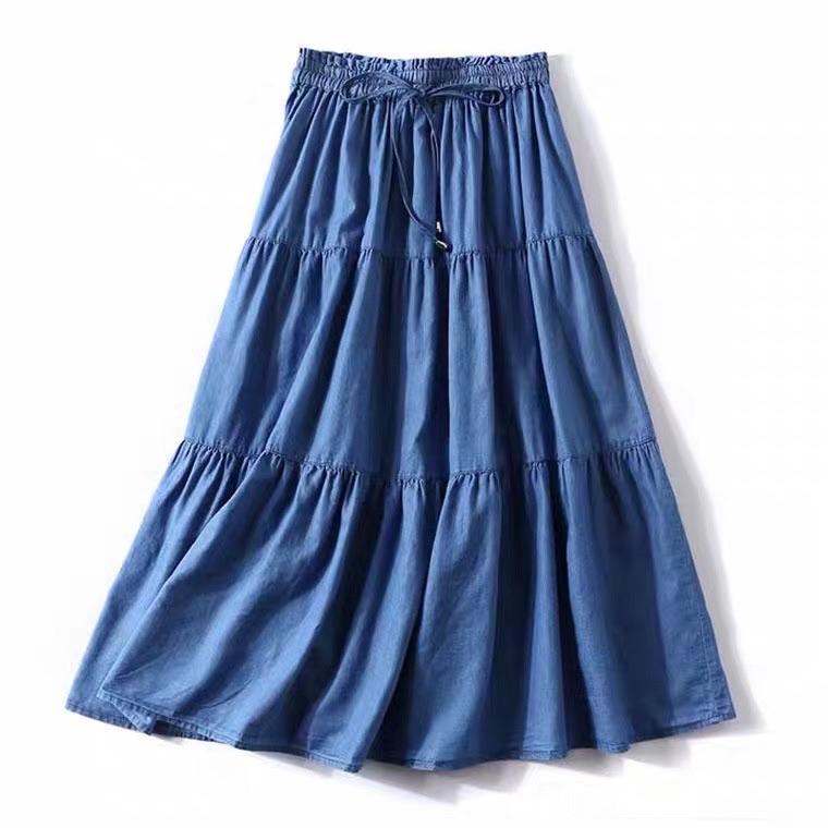 Plus size Maxi Denim Skirt Maong Long Skirt Casual Skirts 26-36 | Lazada PH