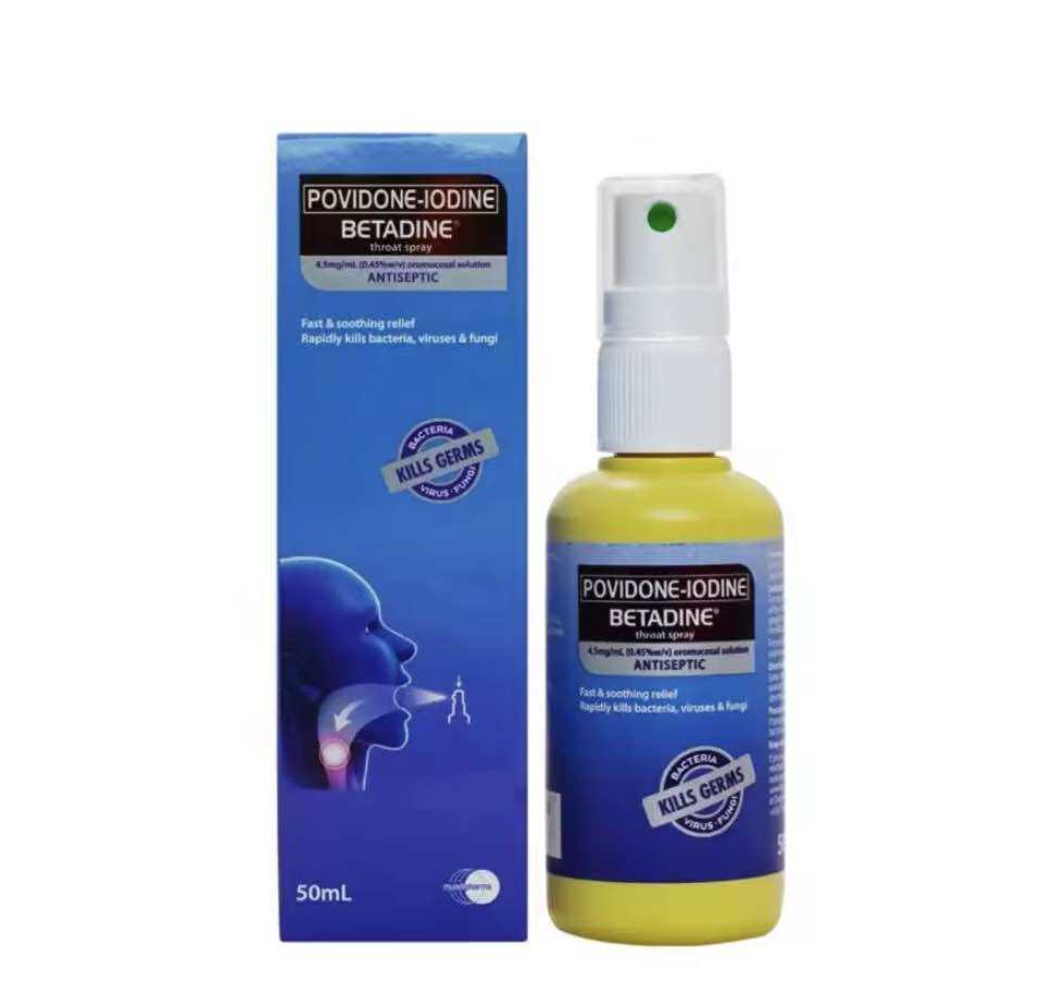 Povidone-Iodine Betadine Throat Spray 50mL