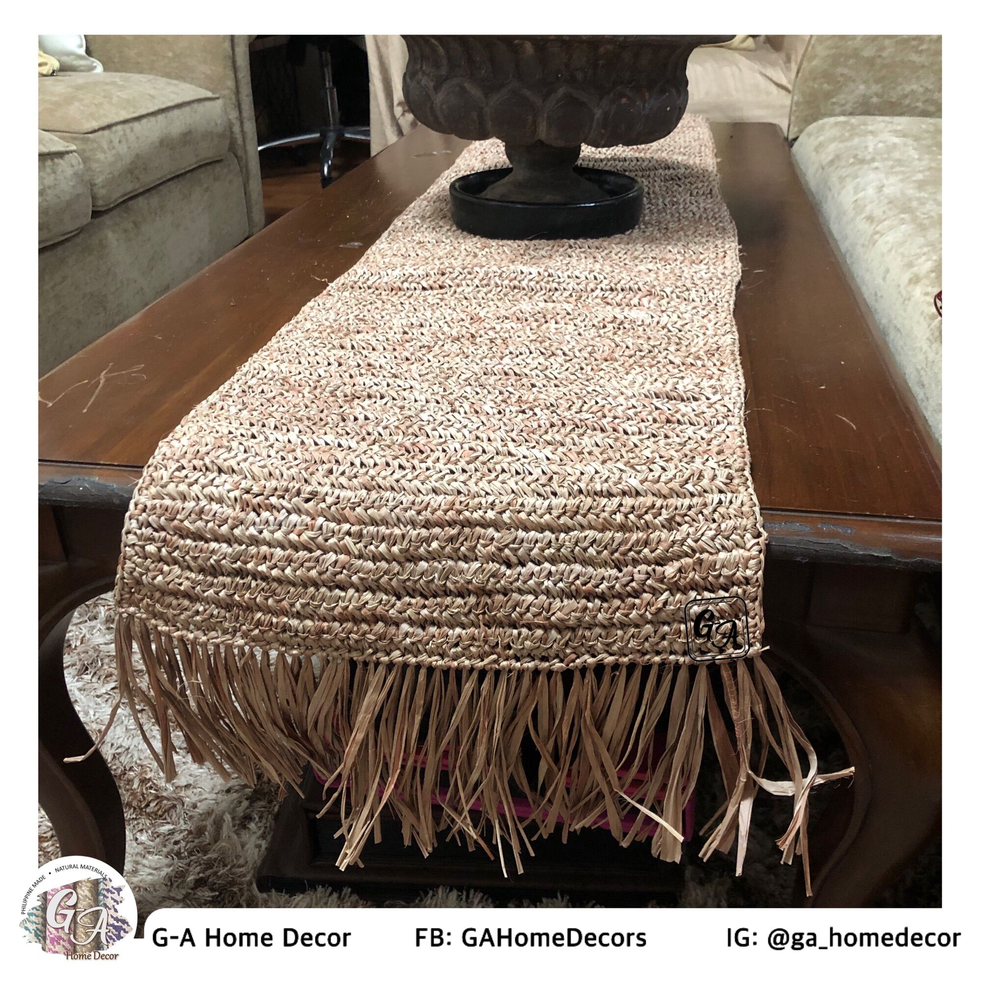 Raffia Table Runner - Natural material - Dinning - Console - Center Presyo  1,198 Piso*Libreng Shipping