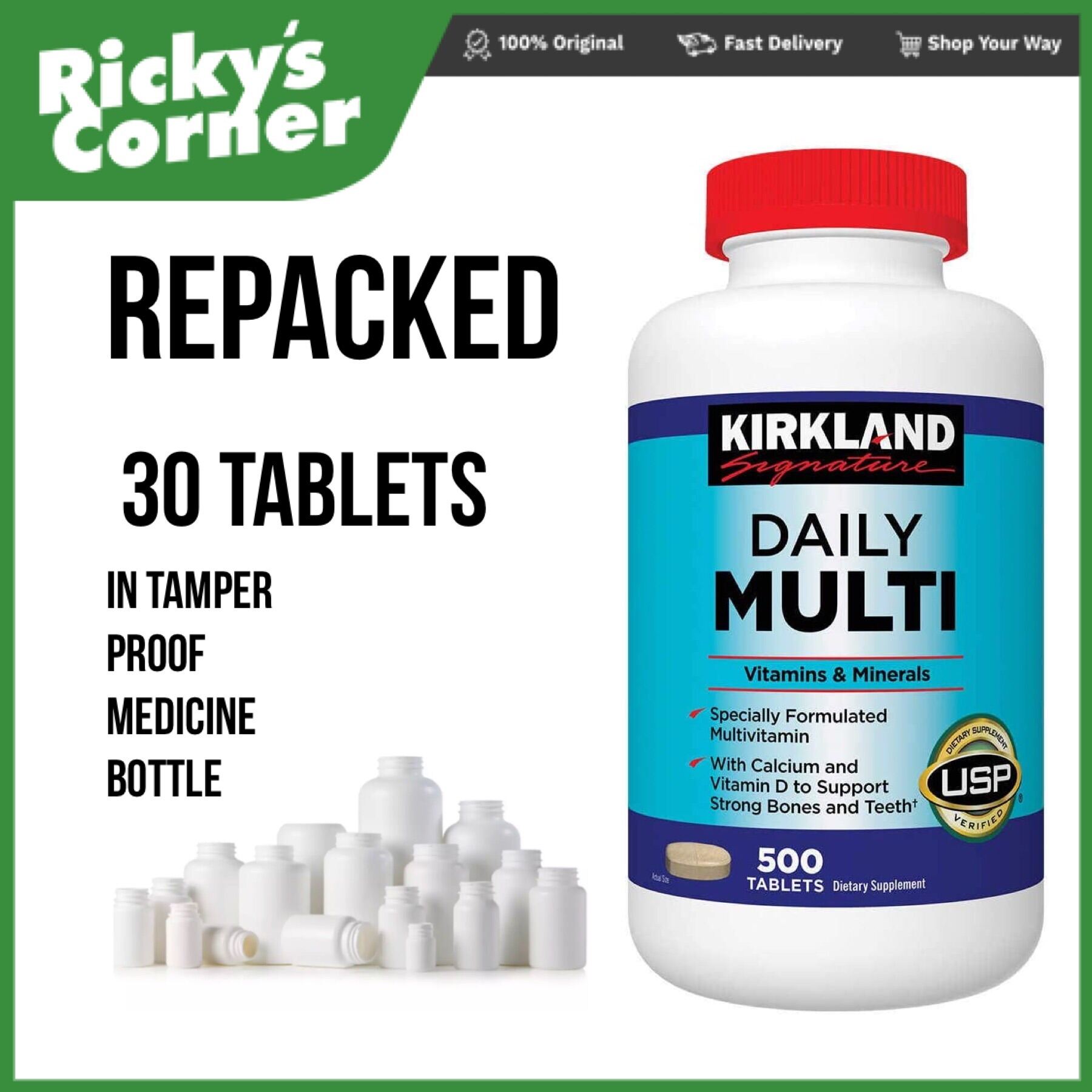 REPACKED Kirkland daily multi 30 tablets multivitamins Lazada PH