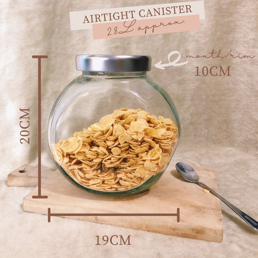 2.8L airtight glass canister container food storage cookie jar Lazada PH