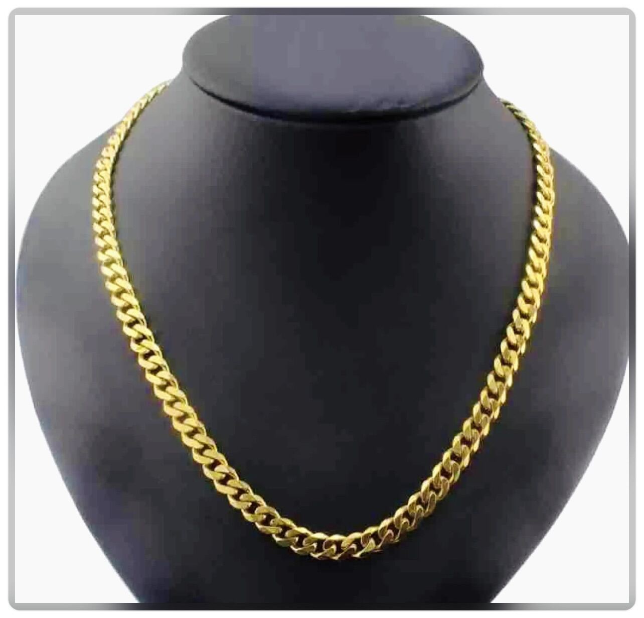 Gold Curb Chain 60cm for Men - Stainless Steel