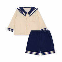 Hipapa | Baby Boy Girl Clothes Sets Sailor Collar Soft Cotton Fashion Baby Navy Uniform Baby Costume