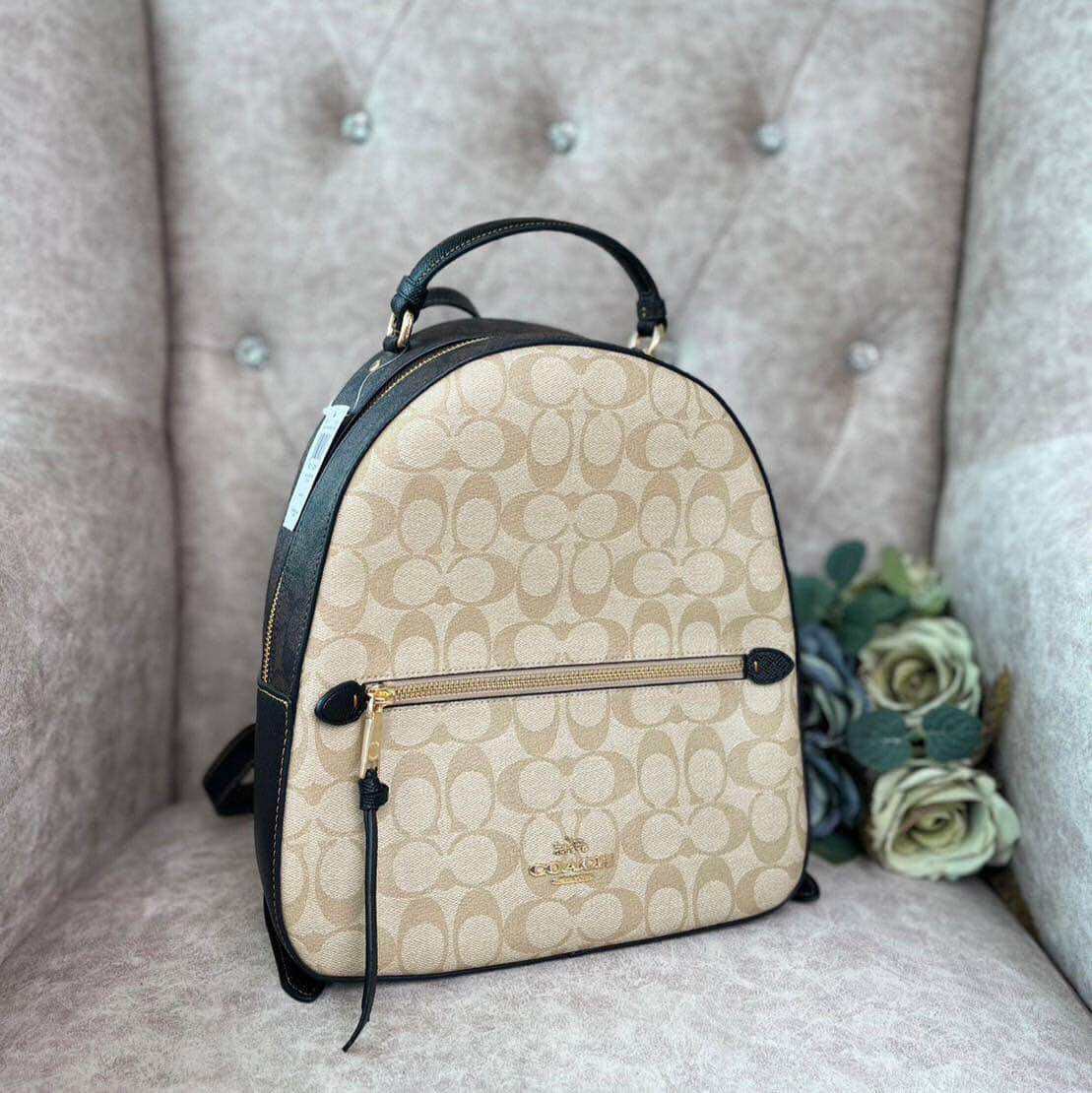 Jordyn backpack in discount blocked signature canvas