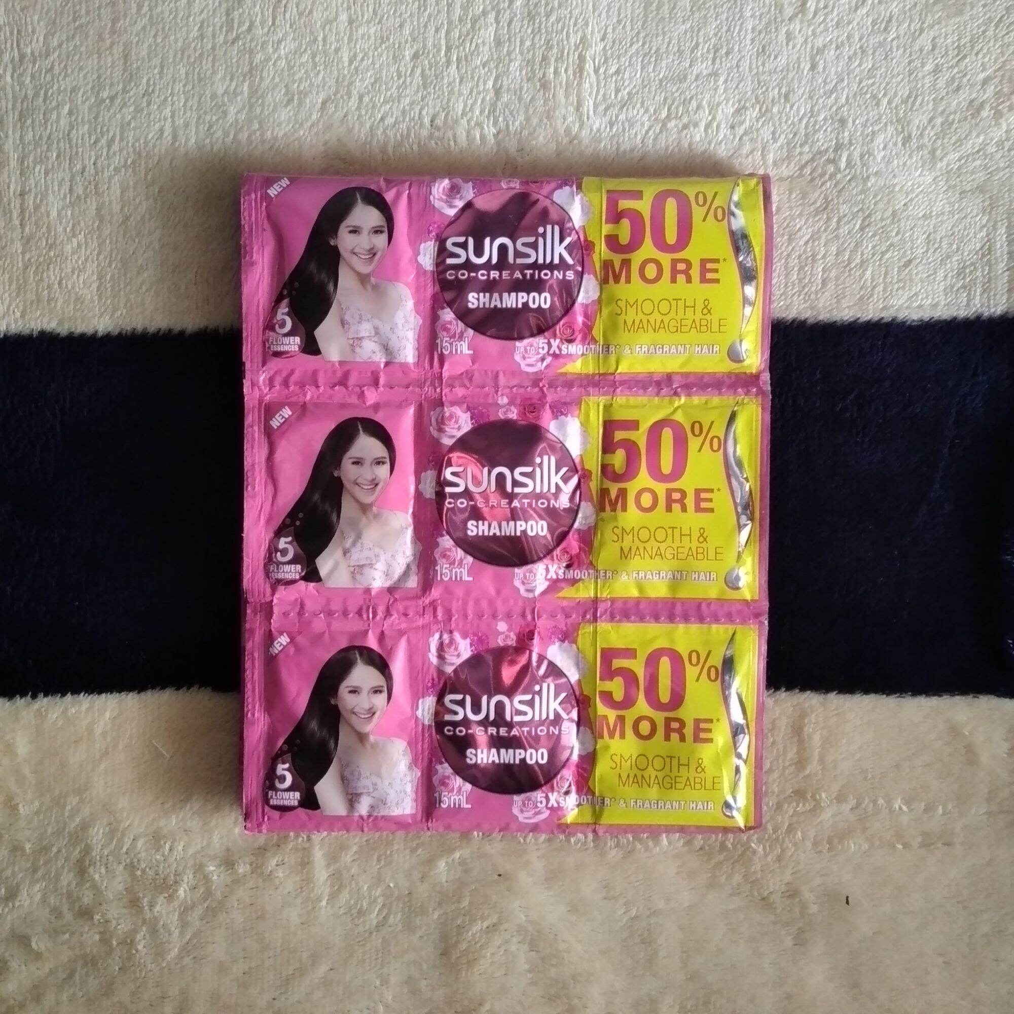 12pcs-1dozen-sunsilk-pink-trio-pack-sachet-smooth-and-manageable