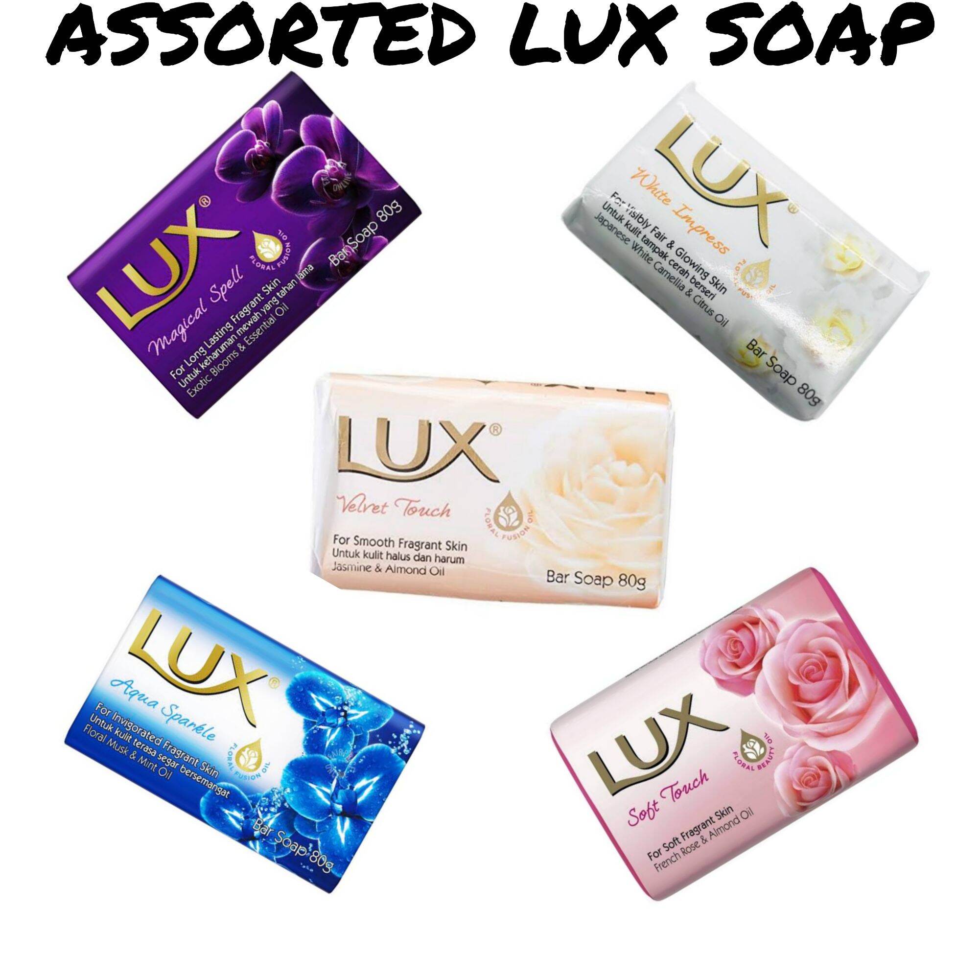 Buy 5 Assorted Lux Soap | 80g. Bar Soap | 5 Different Scent | Imported From UAE|